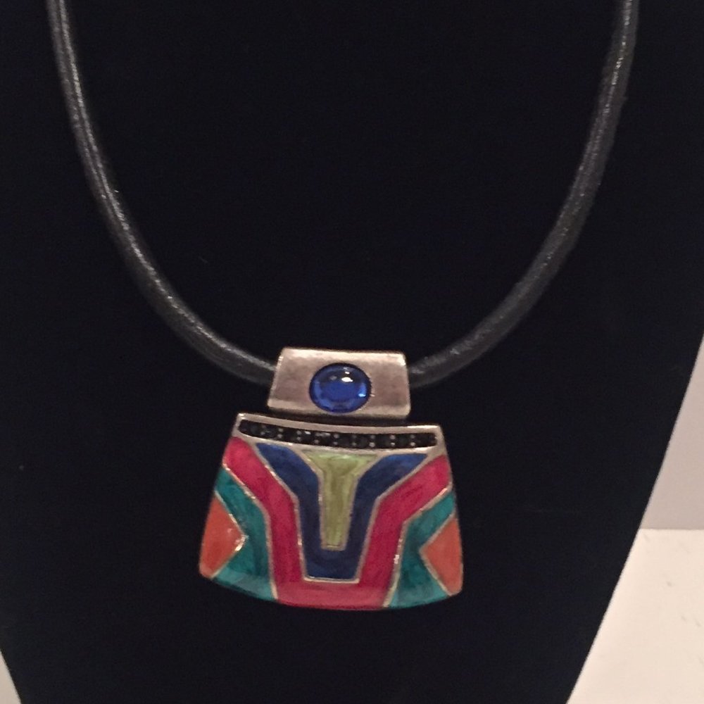 Chico's Enamel Pendant Necklace